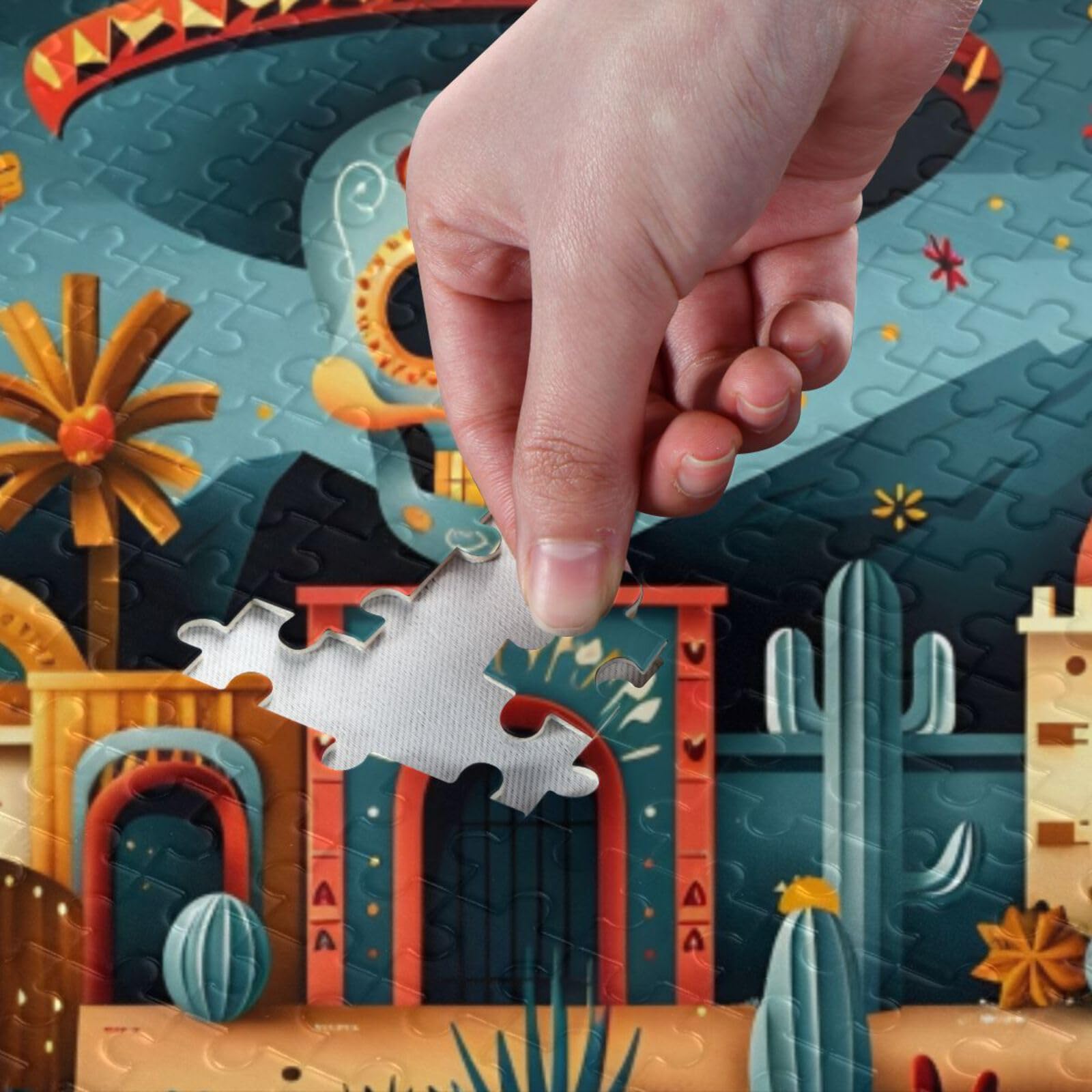 Amazon.com: KYZSXZ Cartoon Mexican House Jigsaw Puzzle 500 Pieces